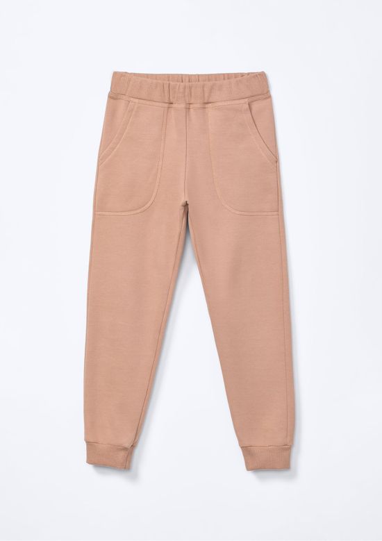 Foto do produto: Calça Básica Infantil Menino Em Moletom Peluciado Com Bolso - Bege