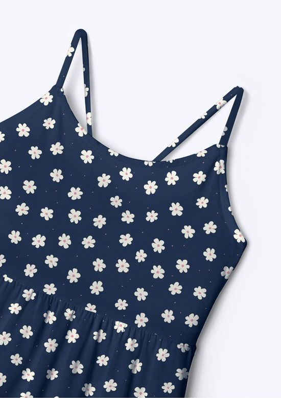 Foto do produto: Vestido Infantil Midi Com Alças Finas - Azul