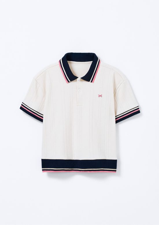 Foto do produto: Camisa Polo Menina Relaxed Canelada - Off white