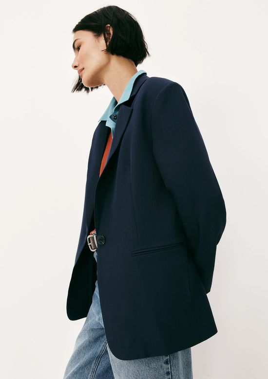 Foto do produto: Blazer Feminino Regular Em Crepe - Azul