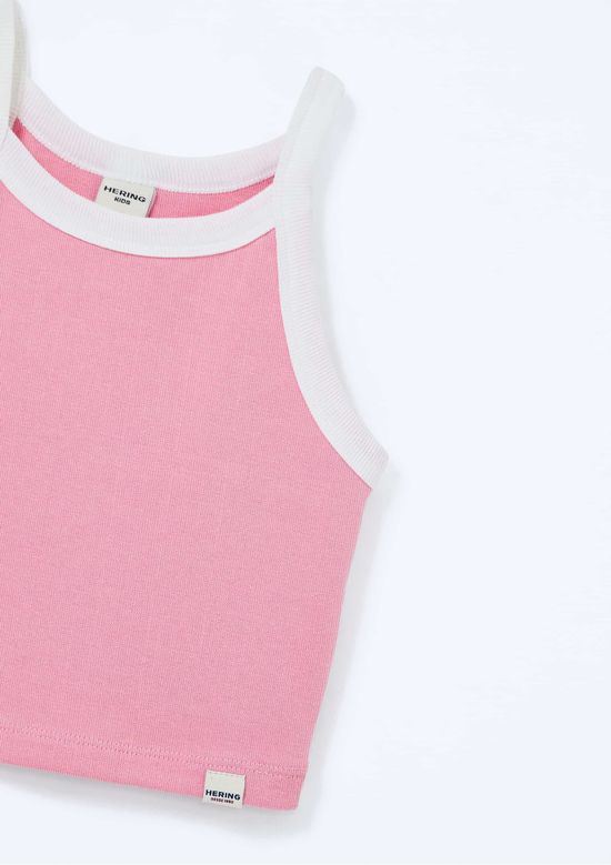 Foto do produto: Regata Infantil Menina Cropped Canelada - Rosa