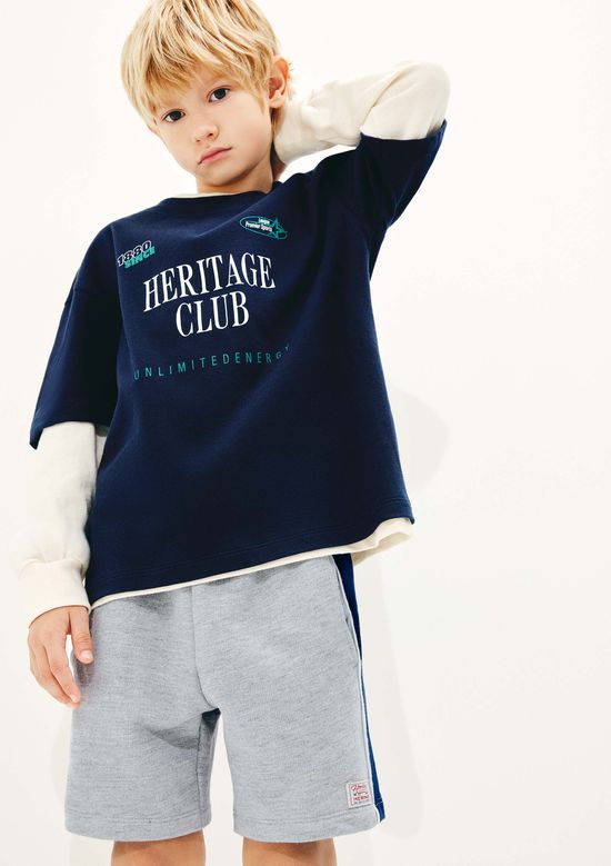 Foto do produto: Bermuda 1880 Infantil Menino Com Patch - Cinza