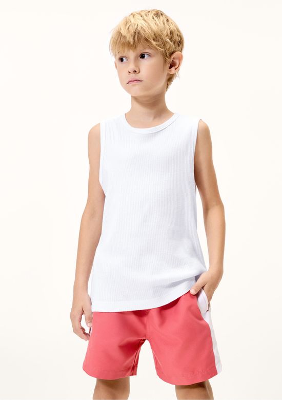 Foto do produto: Regata Infantil Menino Básica Canelada - Branco