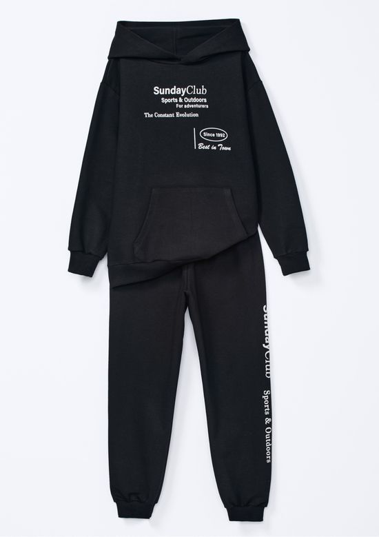 Foto do produto: Conjunto De Moletom Infantil Menina Com Estampa - Preto