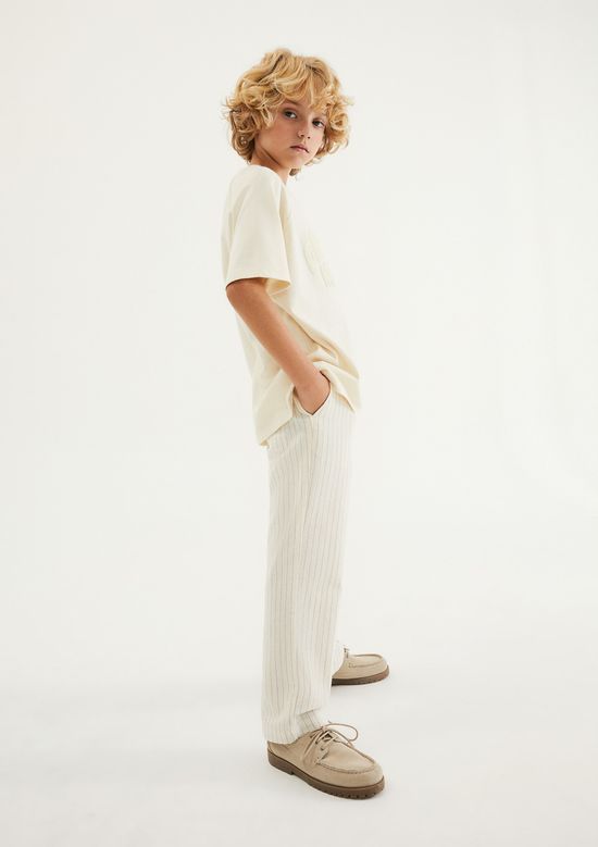 Foto do produto: Calça Infantil Menino Fio Tinto Reta - Bege