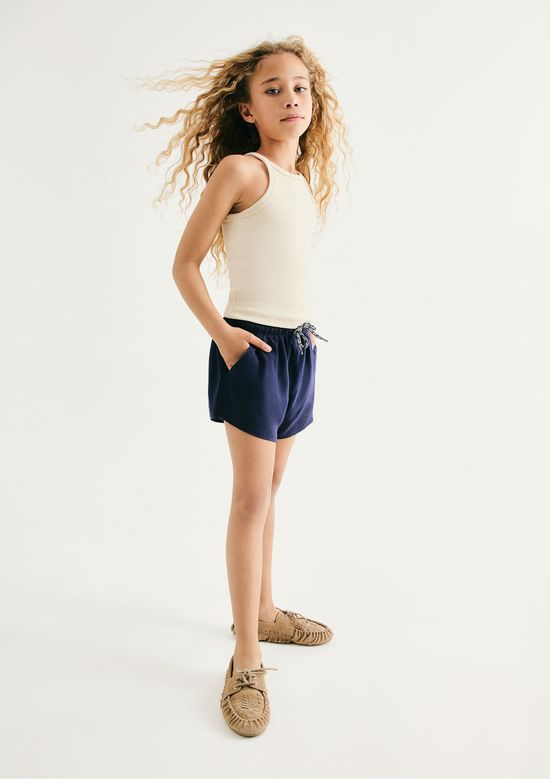 Foto do produto: Shorts Infantil Menina Reto Em Viscose - Azul
