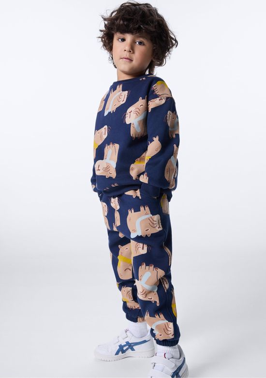 Foto do produto: Calça De Moletom Infantil Menino Toddler Estampada - Azul