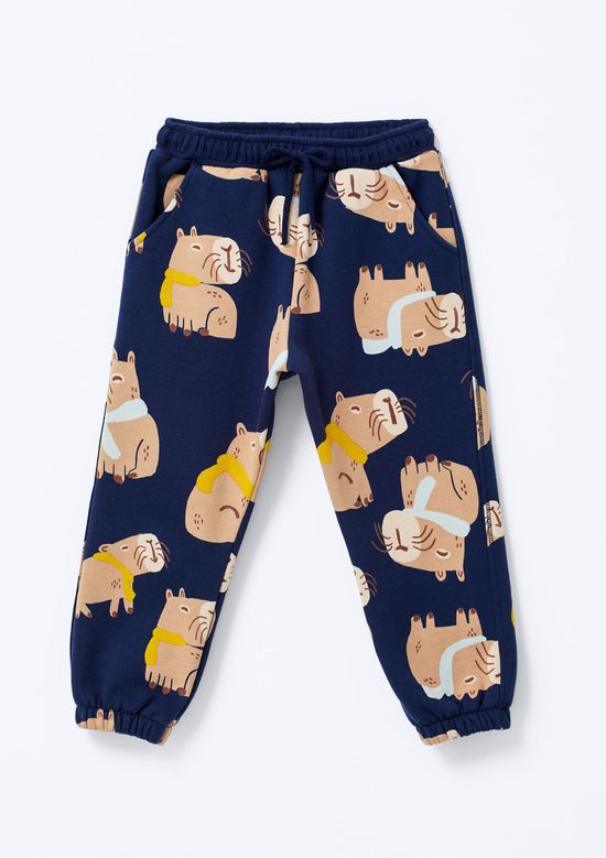Foto do produto: Calça De Moletom Infantil Menino Toddler Estampada - Azul