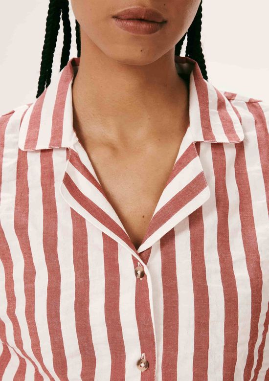 Foto do produto: Camisa Feminina Fio Tinto Anarruga Oversized - Vermelho