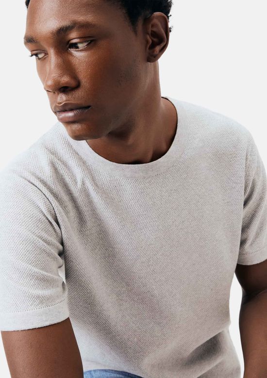 Foto do produto: Camiseta Masculina Regular em Tricô - Cinza