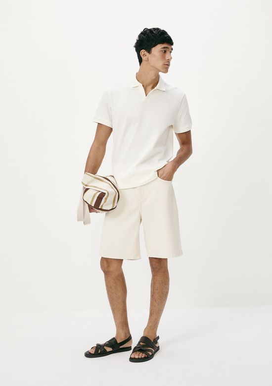 Foto do produto: Bermuda Masculina Reta Em Sarja - Bege