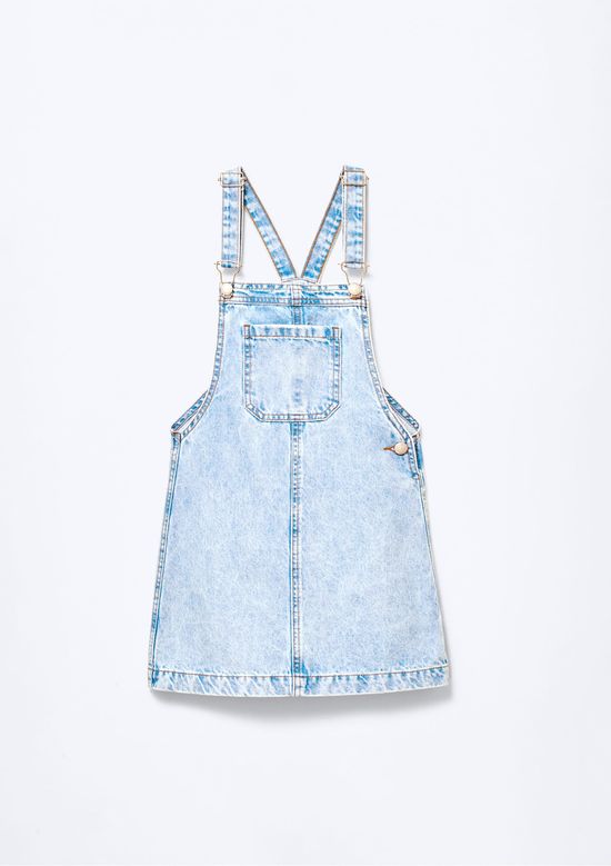 Foto do produto: Salopete Infantil Menina Em Jeans Estonado - Azul