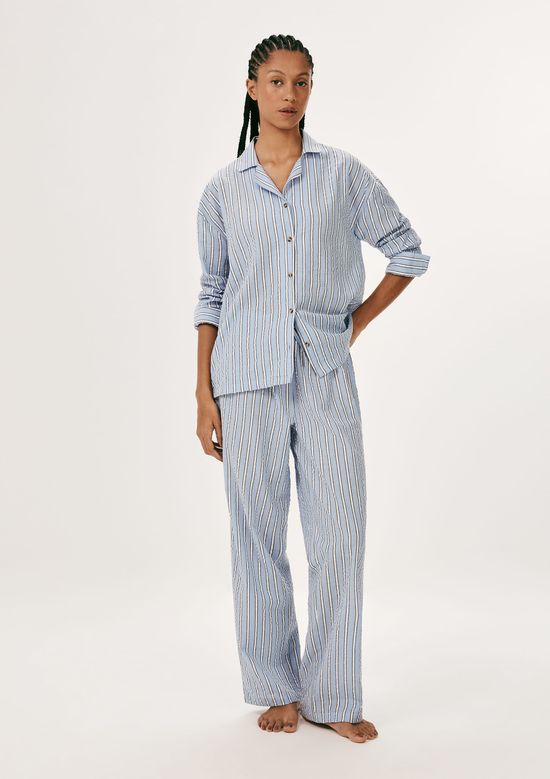 Foto do produto: Calça Feminina Anarruga Fio Tinto Estampada - Azul