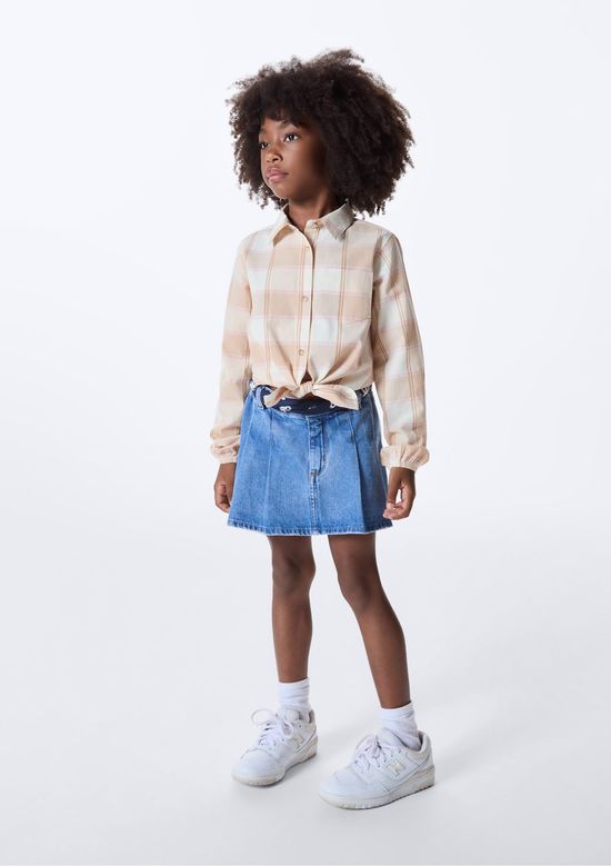 Foto do produto: Shorts Saia Infantil Jeans Lavagem Média - Azul