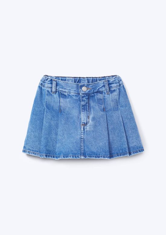 Foto do produto: Shorts Saia Infantil Jeans Lavagem Média - Azul