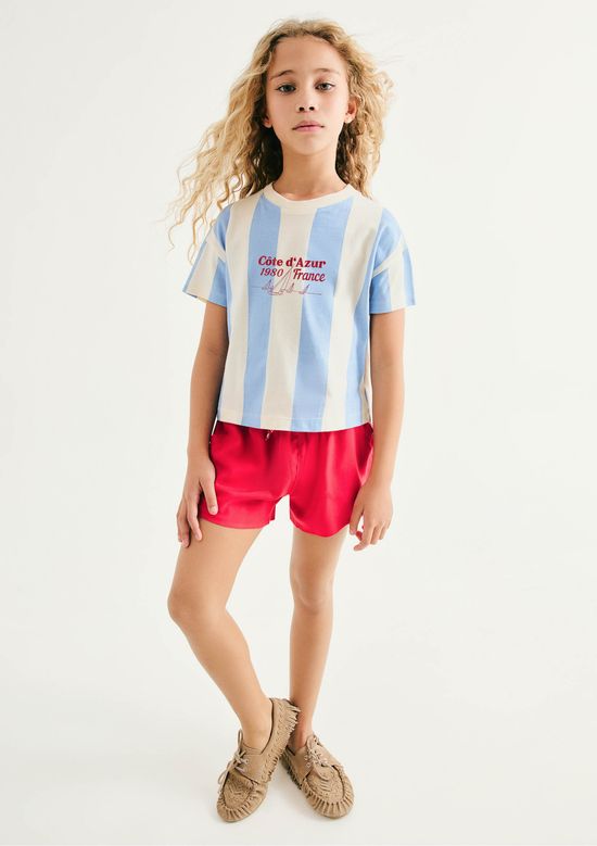 Foto do produto: Shorts Infantil Menina Reto Em Viscose - Vermelho