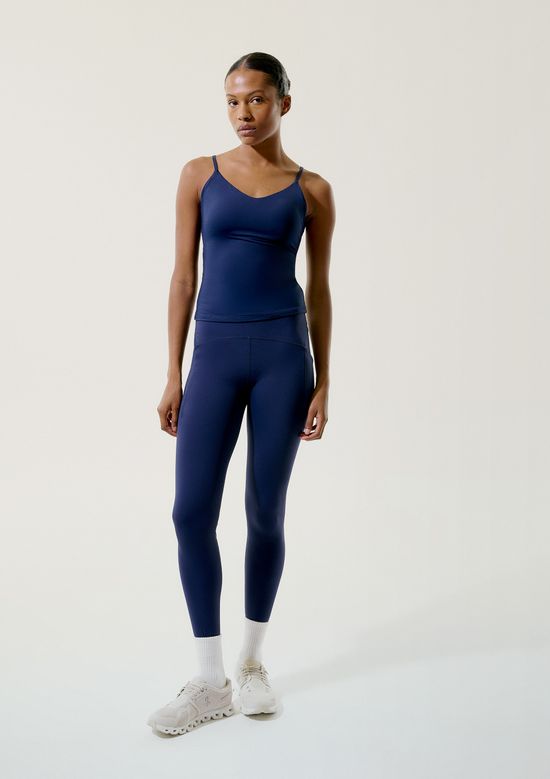 Foto do produto: Calça Legging Esportiva Feminina Com Costuras Contrastantes - Azul