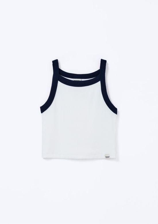 Foto do produto: Regata Infantil Menina Cropped Canelada - Off white