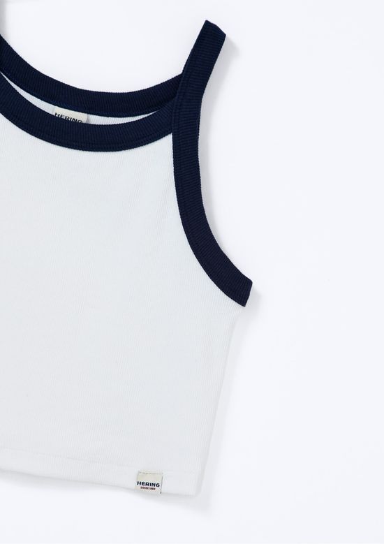 Foto do produto: Regata Infantil Menina Cropped Canelada - Off white