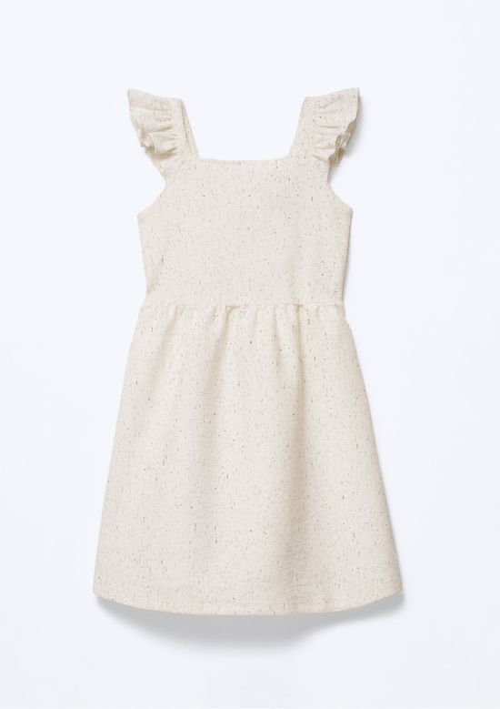 Foto do produto: Vestido Infantil Em Algodão e Linho Evasê - Creme