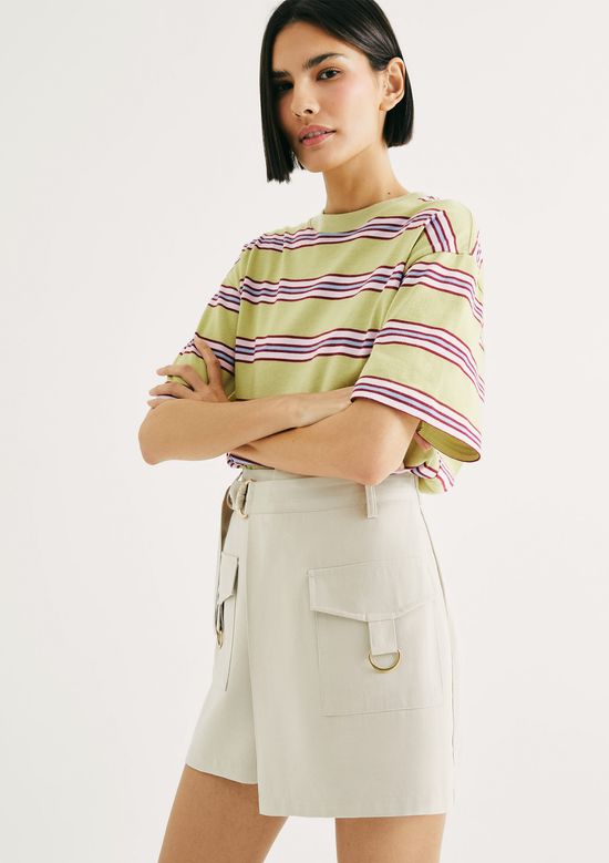 Foto do produto: Shorts Saia Cargo Em Peach Touch - Bege