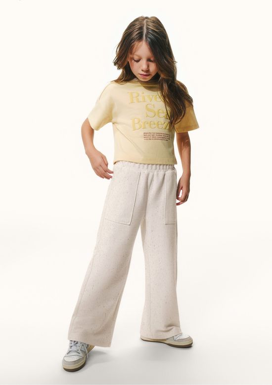 Foto do produto: Calça Infantil Menina Wide Leg Texturizada - Creme