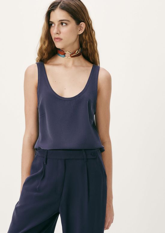 Foto do produto: Regata Feminina Decote U Em Peach Touch - Azul