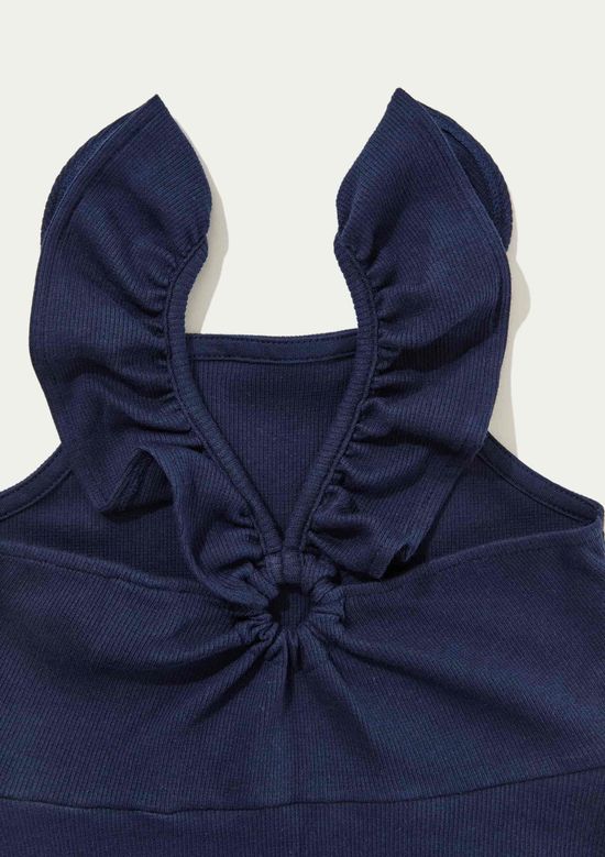 Foto do produto: Vestido Infantil Babados Em Ribana - Azul