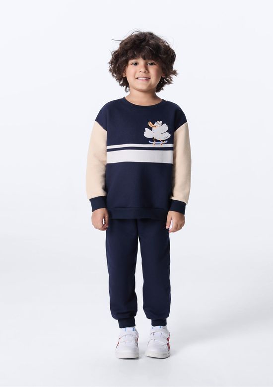 Foto do produto: Conjunto Infantil Menina Moletom Estampado - Azul