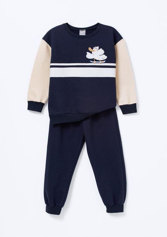 Foto do produto: Conjunto Infantil Menina Moletom Estampado - Azul