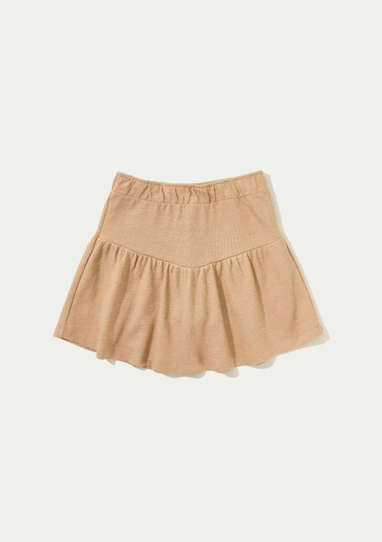 Foto do produto: Shorts Saia Infantil Curto Com Babados - Bege