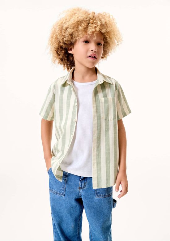 Foto do produto: Camisa Infantil Menino Fio Tinto Listrada - Verde