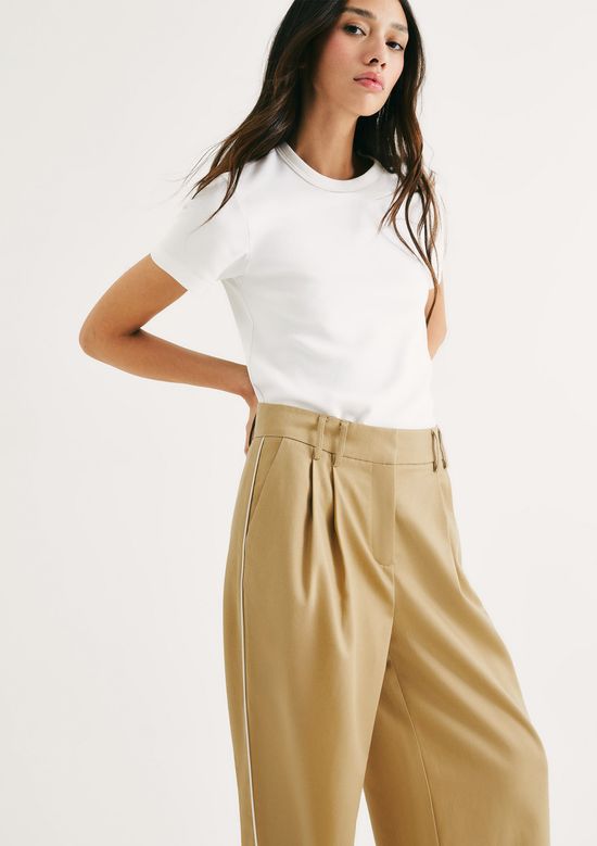 Foto do produto: Calça Feminina Reta Em Alfaiataria - Caqui