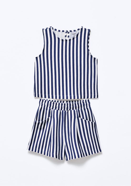 Foto do produto: Conjunto Infantil Menina Fio Tinto Texturizado - Azul