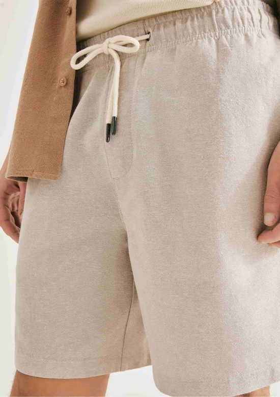 Foto do produto: Shorts Masculino Fio Tinto Com Linho - Off white