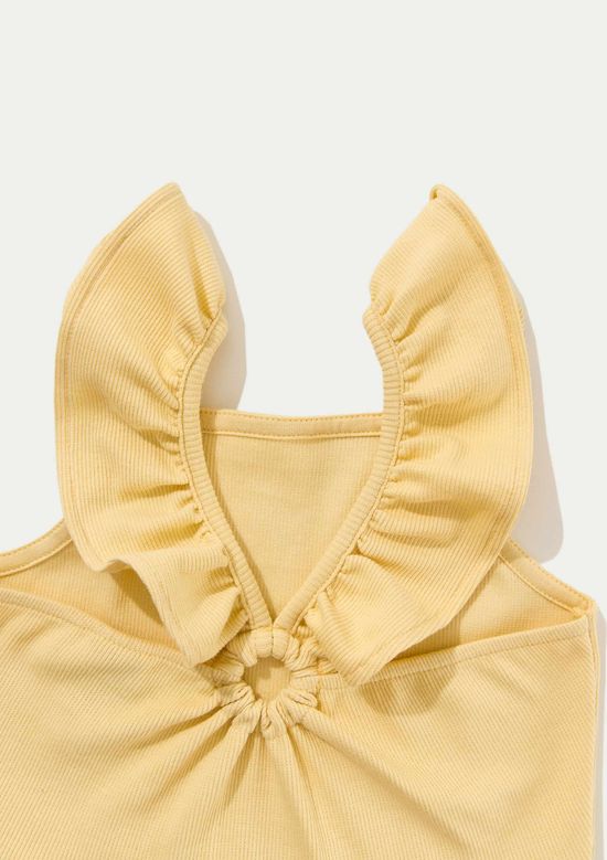 Foto do produto: Vestido Infantil Babados Em Ribana - Amarelo