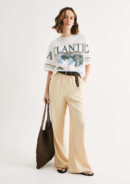 Foto do produto: Calça Feminina Reta Em Peach Touch - Amarelo