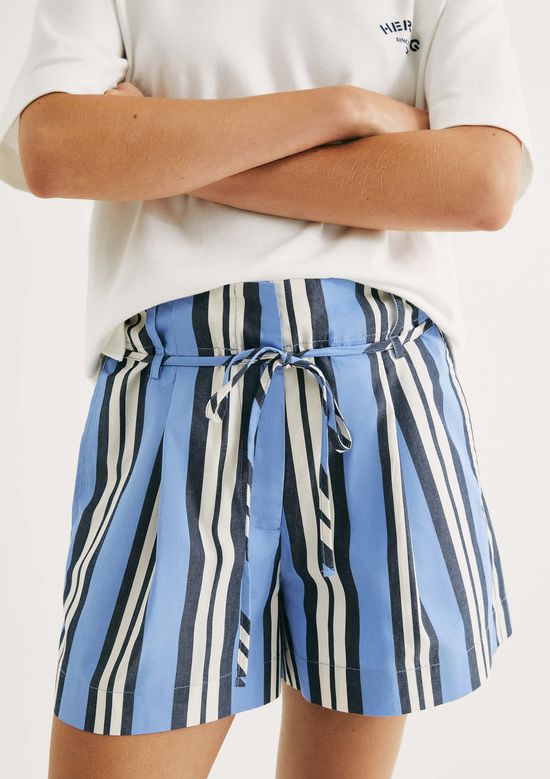 Foto do produto: Shorts Feminino Evasê Em Fio Tinto - Azul