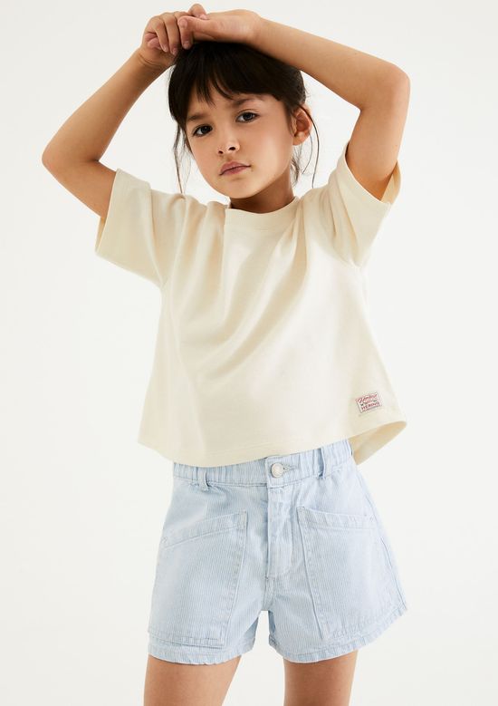 Foto do produto: Shorts Infantil Menina Jeans Reto - Azul