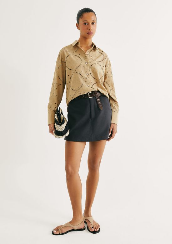 Foto do produto: Shorts Saia Reto Cintura Alta - Preto