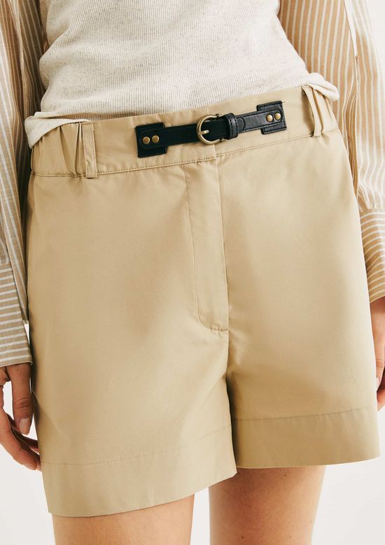 Foto do produto: Shorts Feminino Reto Em Algodão - Bege