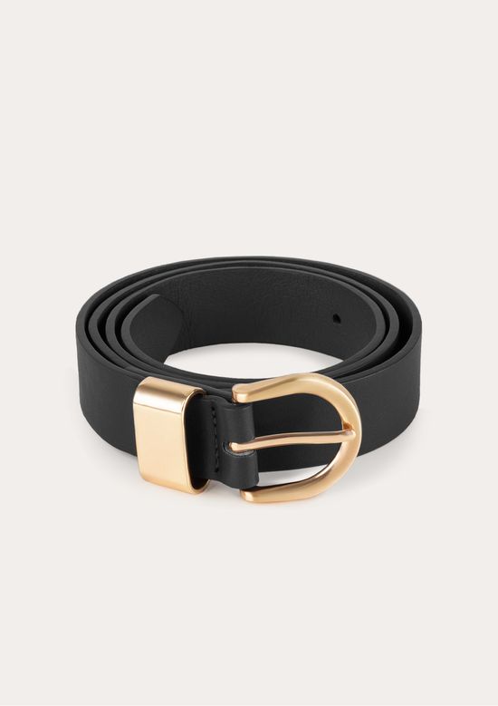 Foto do produto: Cinto Feminino Pu Com Fivela Dourada - Preto