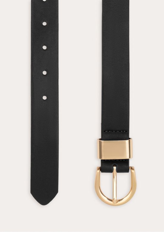 Foto do produto: Cinto Feminino Pu Com Fivela Dourada - Preto