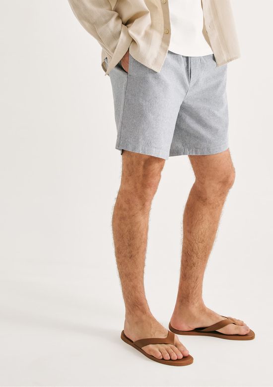 Foto do produto: Shorts Masculino Fio Tinto Com Linho - Azul