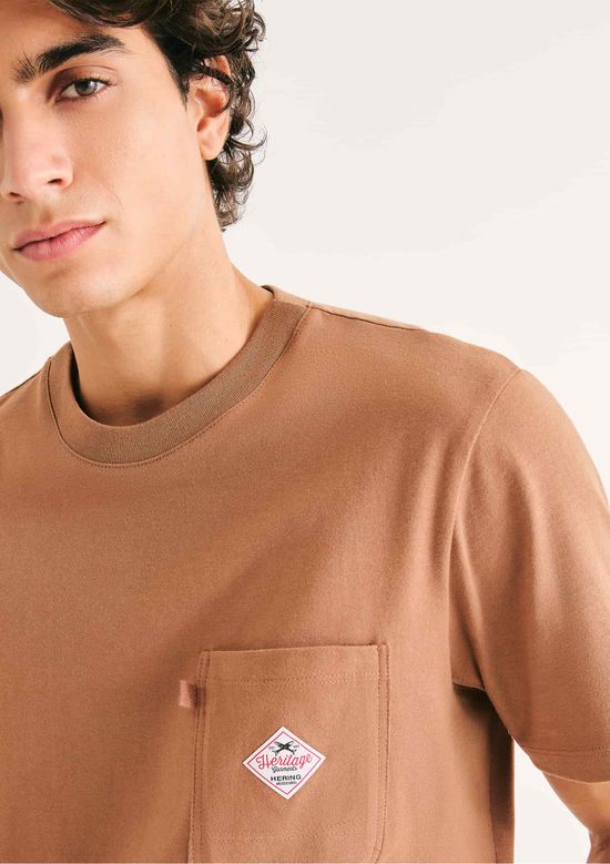 Foto do produto: Camiseta Masculina Comfort Em Algodão - Marrom