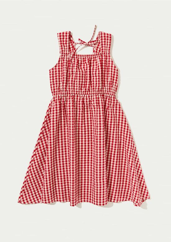 Foto do produto: Vestido Infantil Godê Com Linho - Vermelho