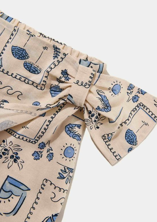 Foto do produto: Shorts Saia Infantil Com Linho - Creme