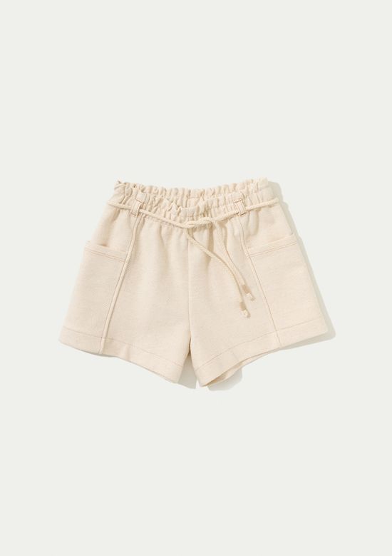Foto do produto: Shorts Infantil Menina Reto Com Linho - Creme