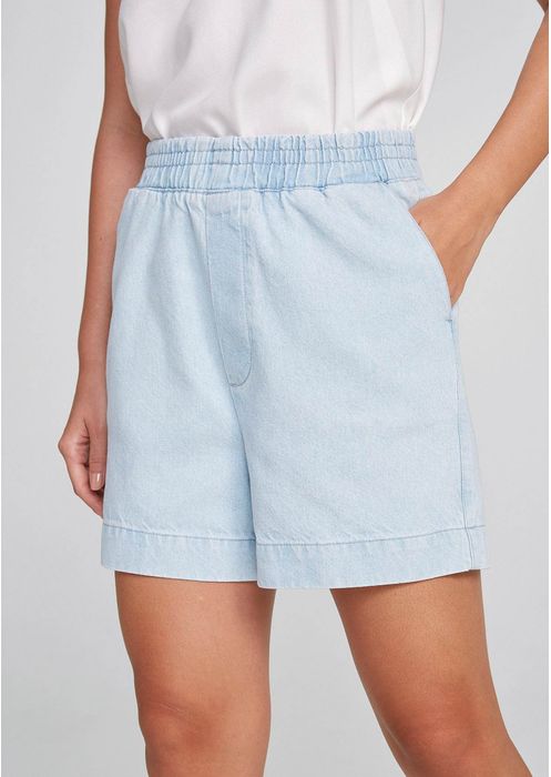 Shorts Feminino Curto Em Jeans Leve - Azul Claro