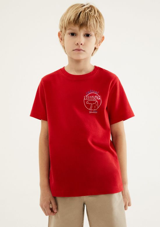 Foto do produto: Camiseta Infantil Menino Manga Curta Com Estampa - Vermelho